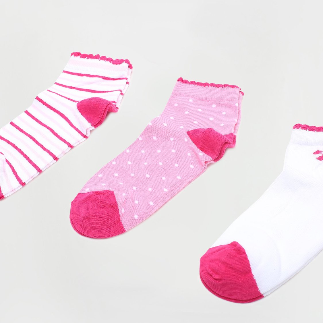 FAME FOREVER Girls Printed Ankle-Length Socks - Pack of 3