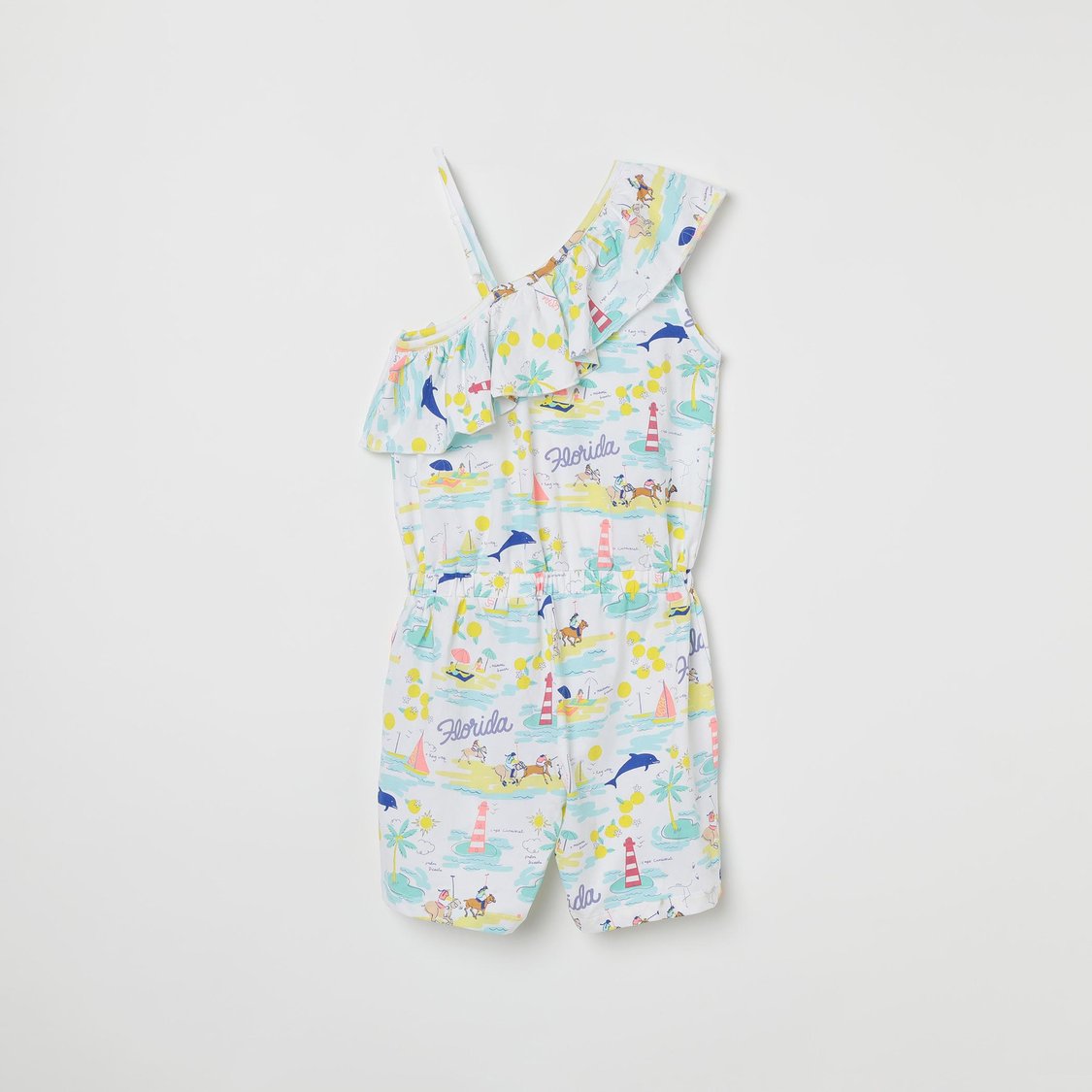 Buy POLO KIDS Printed Ruffled Detail Jumpsuit from