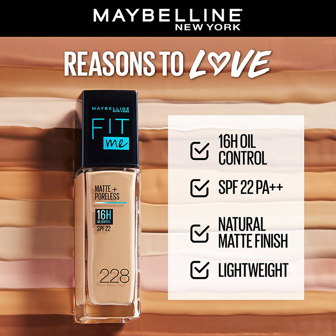 MAYBELLINE NEW YORK Fit Me Matte + Poreless Liquid Foundation