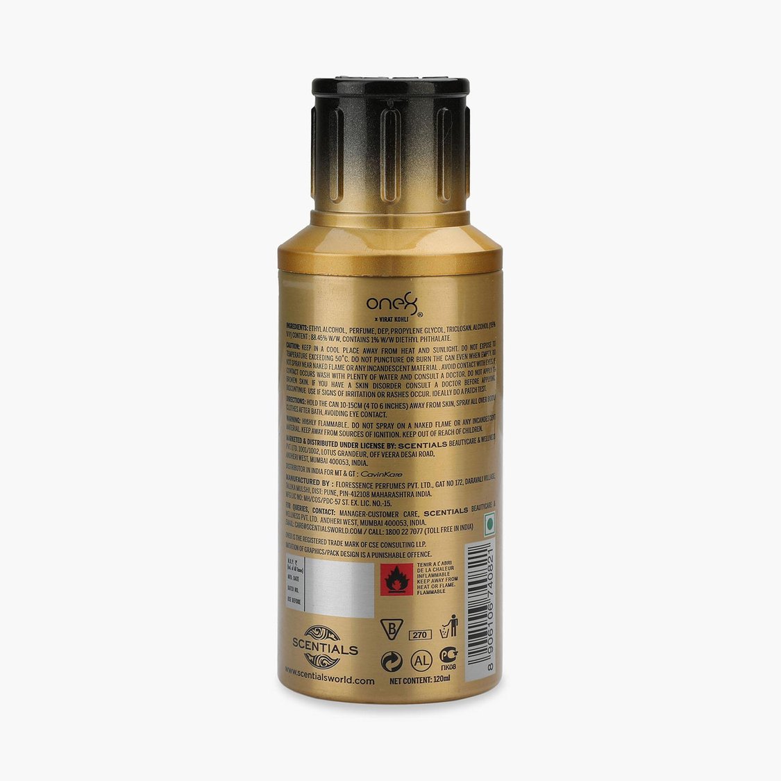 Buy ONE8 BY VIRAT KOHLI Men Gold No Gas Body Spray 120 ml from