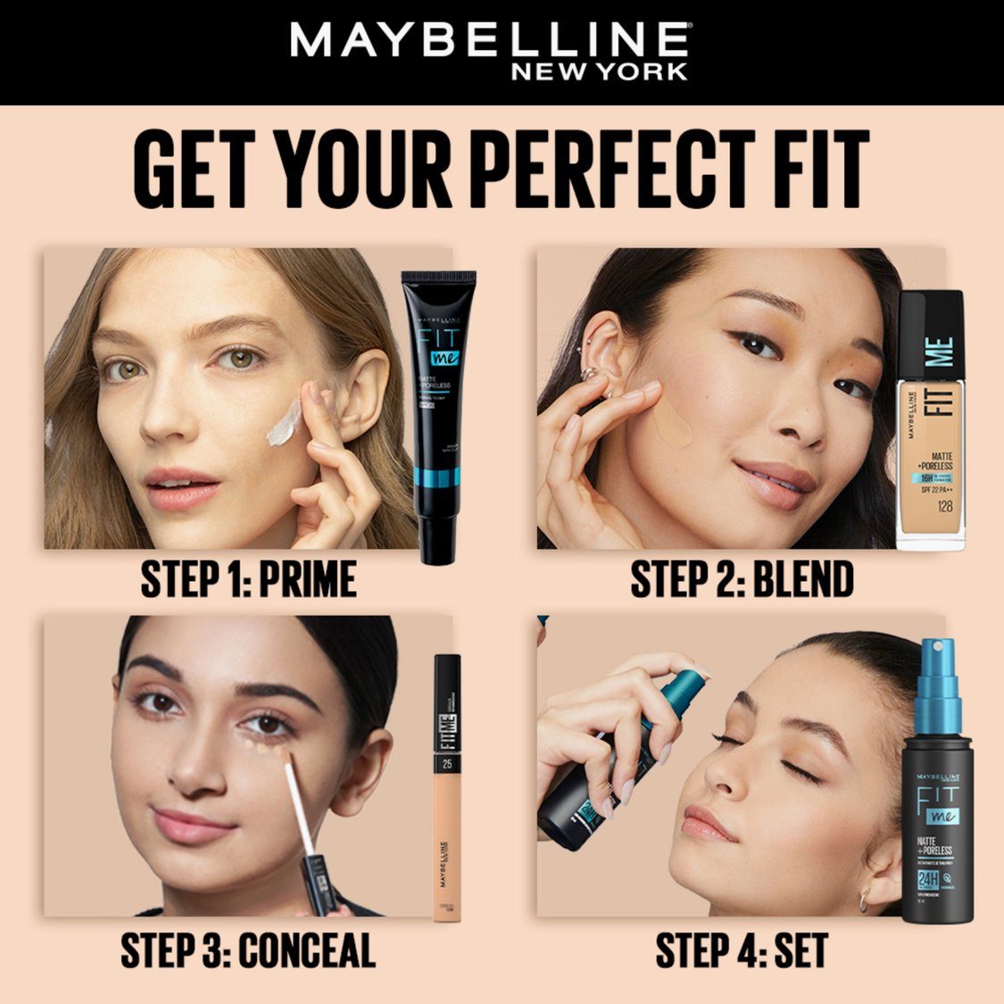 MAYBELLINE NEW YORK Fit Me Matte + Poreless Liquid Foundation