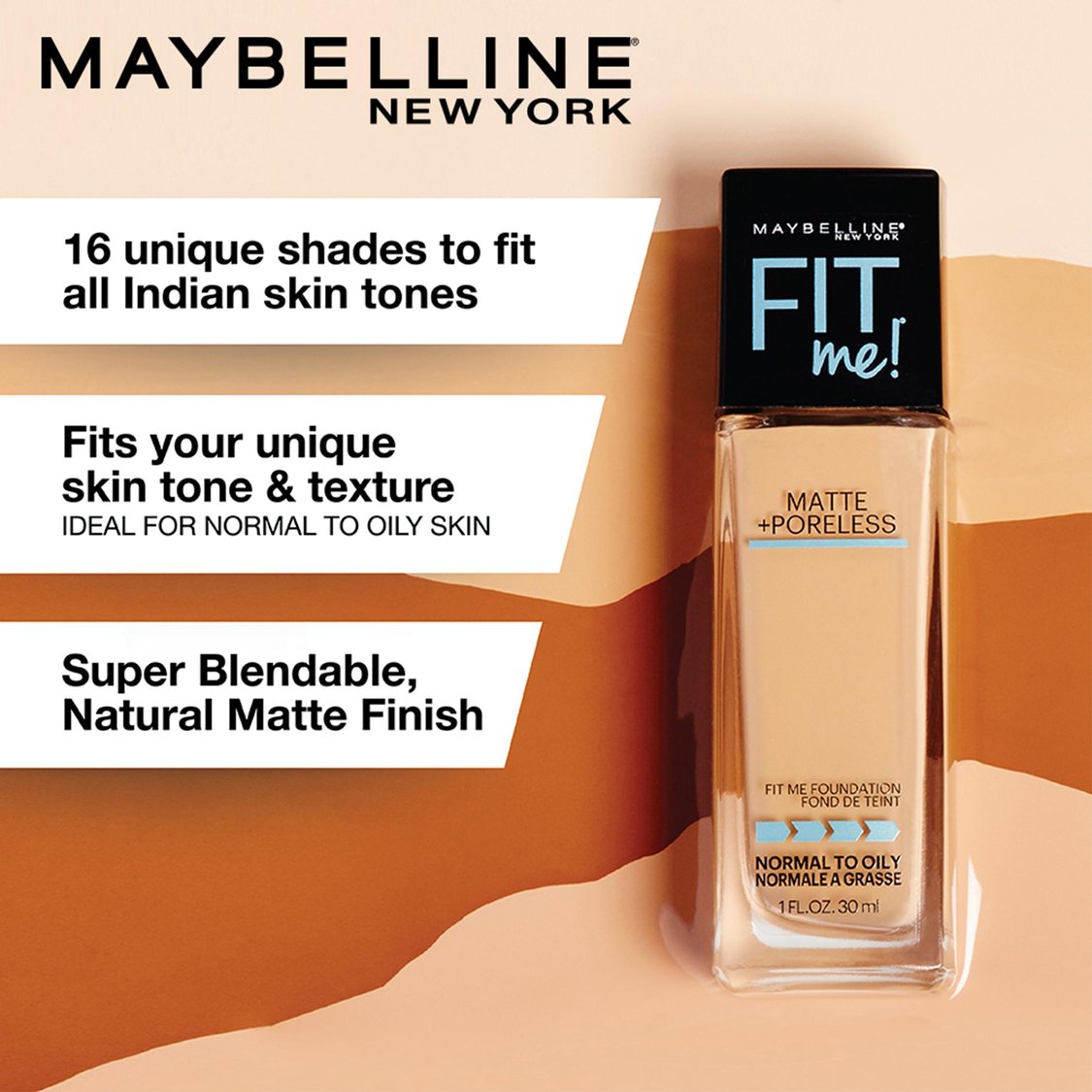 MAYBELLINE NEW YORK Fit Me Matte + Poreless Liquid Foundation