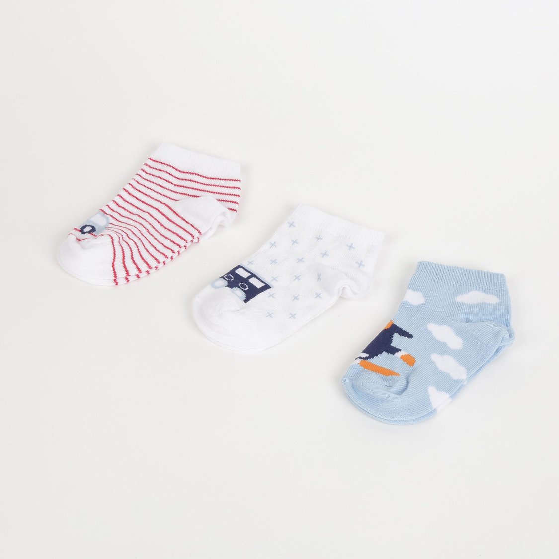 FAME FOREVER Boys Patterned Ankle-Length Socks - Pack of 3 - 3-8 Y