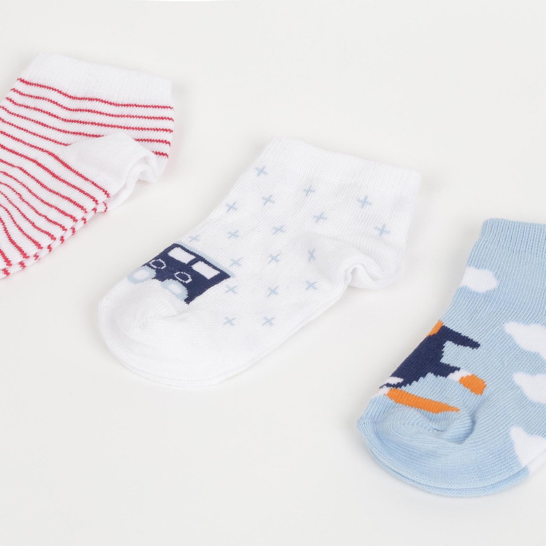FAME FOREVER Boys Patterned Ankle-Length Socks - Pack of 3 - 3-8 Y