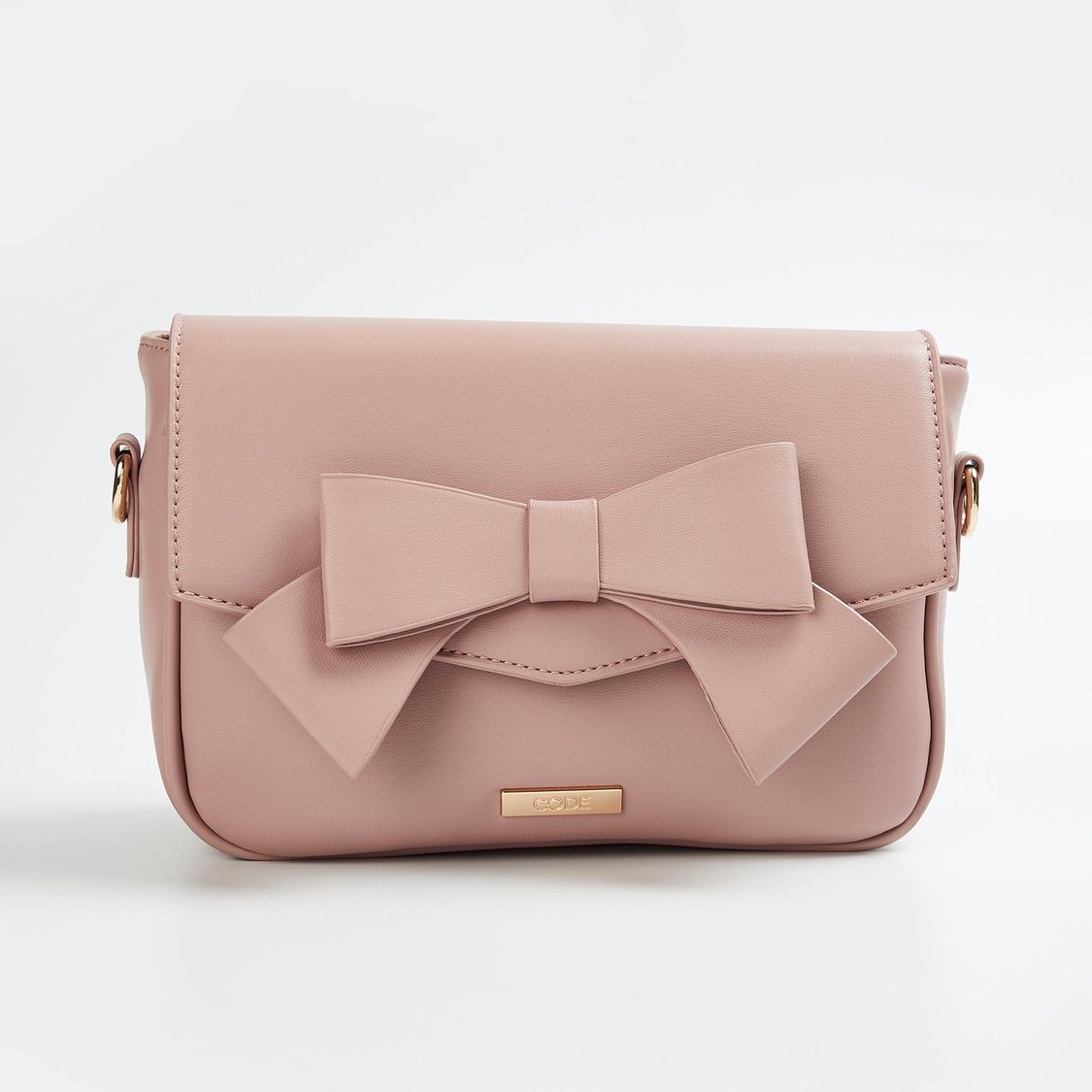 CODE Women Solid Sling Bag with Bow Detail