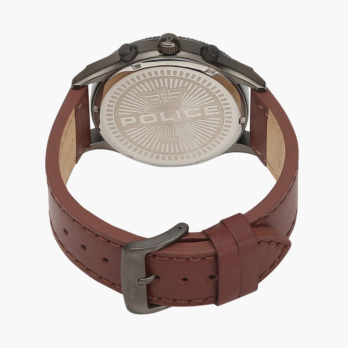 POLICE Men Leather Strap Chronograph Watch PL15002JBU13