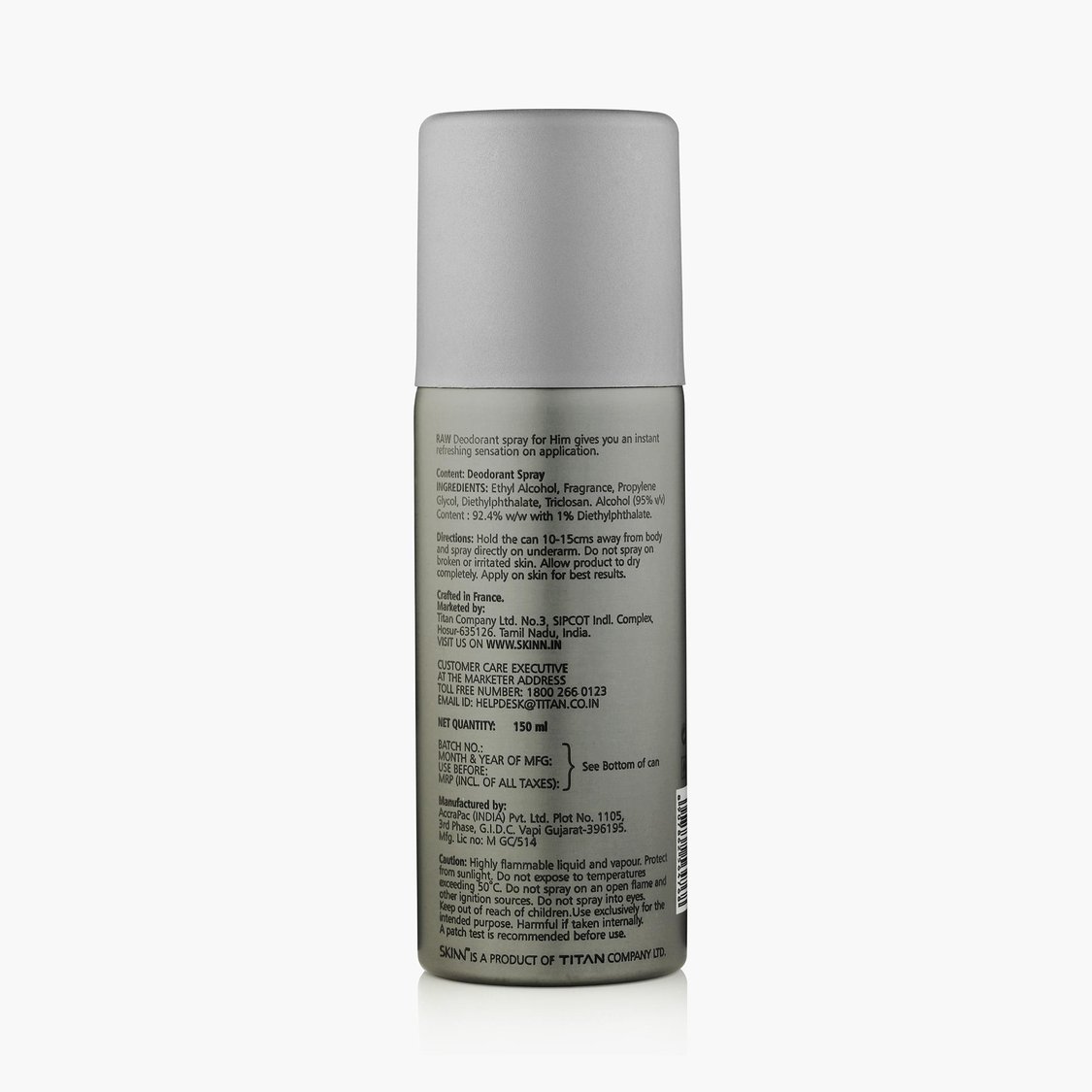 SKINN Men Raw Deodorant Spray - 150 ml