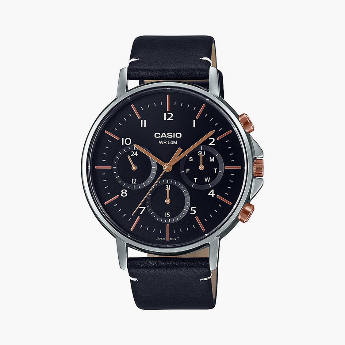 CASIO Men Analog Watch with Leather Strap - A1847