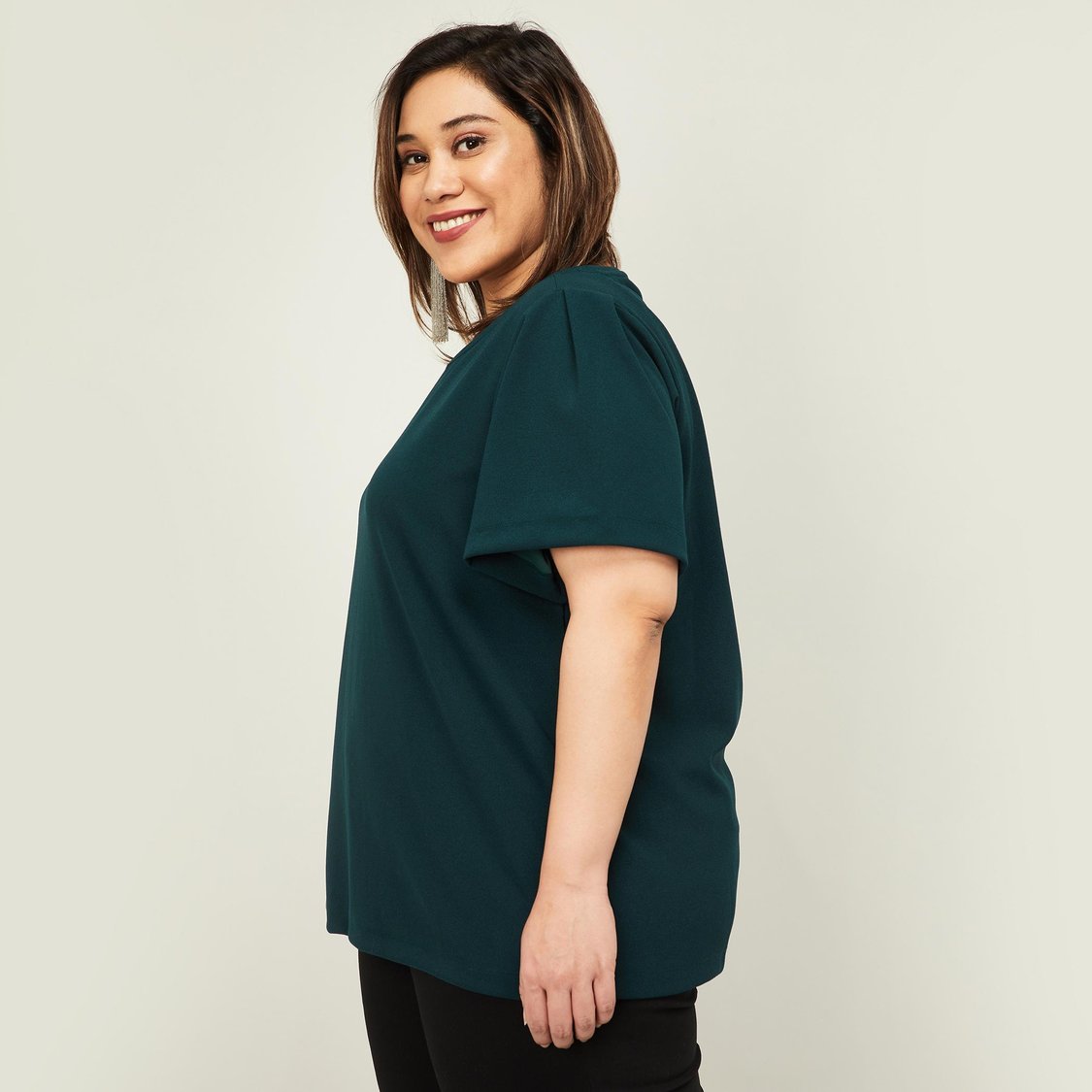 Buy NEXUS Women Plus-Size Solid Short Sleeves Top from Nexus at