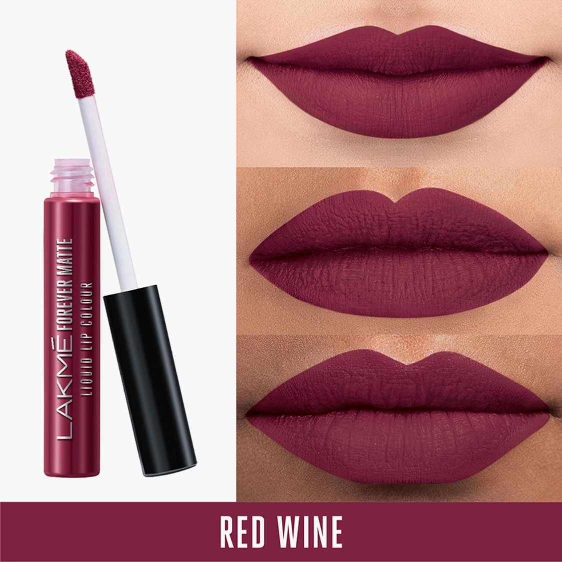 LAKME Forever Matte Liquid Lip Colour - Red Wine - 5.6 ml