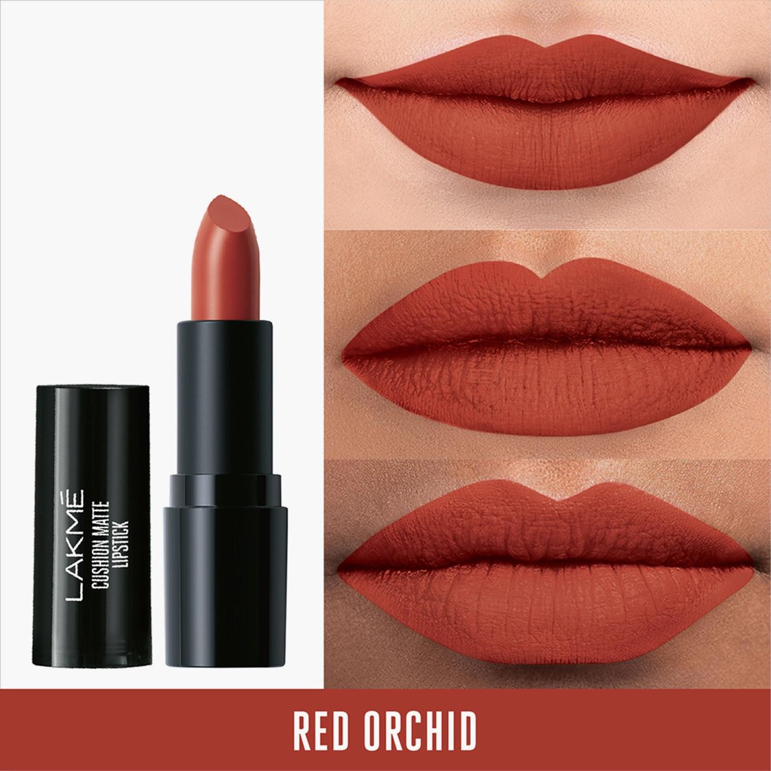 LAKME Cushion Matte Lipstick - Red Orchid - 4.5g
