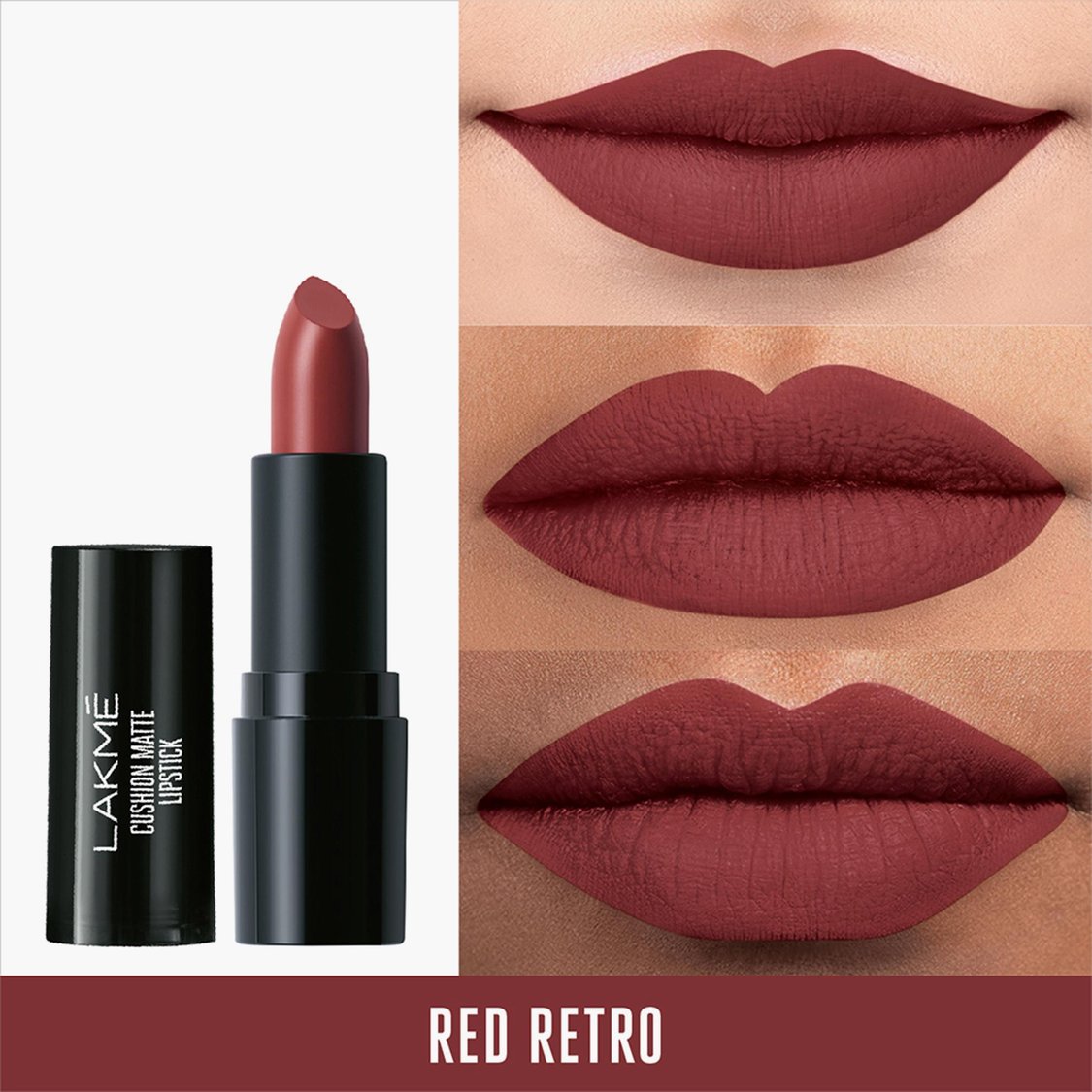 LAKME Cushion Matte Lipstick - Red Retro - 4.5g