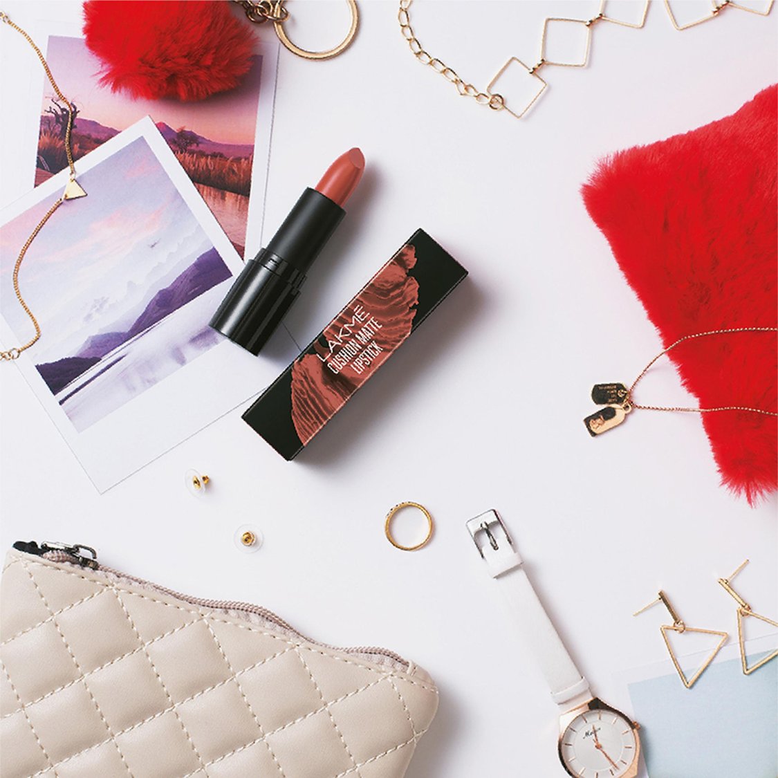 LAKME Cushion Matte Lipstick - Pink Blush - 4.5g
