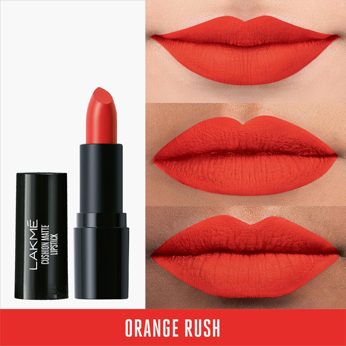 LAKME Cushion Matte Lipstick - Orange Rush - 4.5g