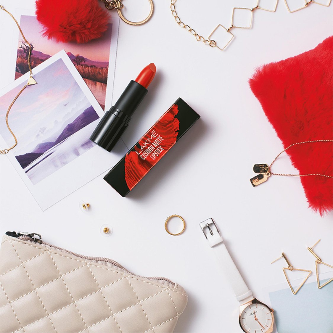 LAKME Cushion Matte Lipstick - Orange Rush - 4.5g