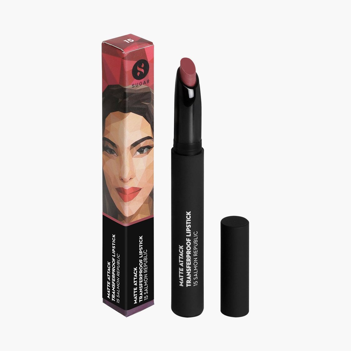SUGAR Matte Attack Transferproof Lipstick - 15 Salmon Republic