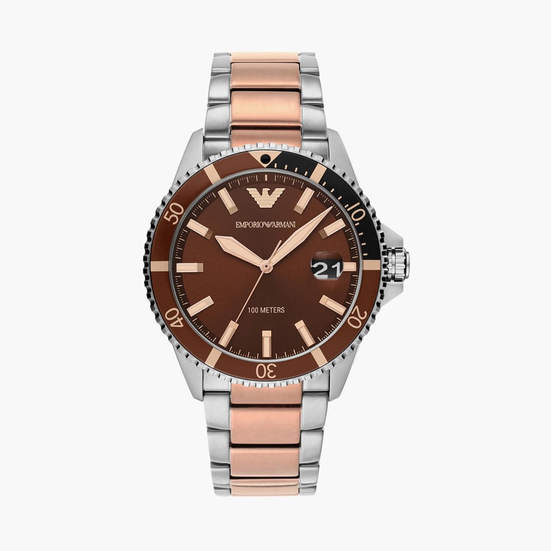 【希少】AR4225 EMPORIO ARMANI 手巻き時計 ブラウンレザー 希少】AR4225 EMPORIO ARMANI 手巻き時計 ブラウンレザー