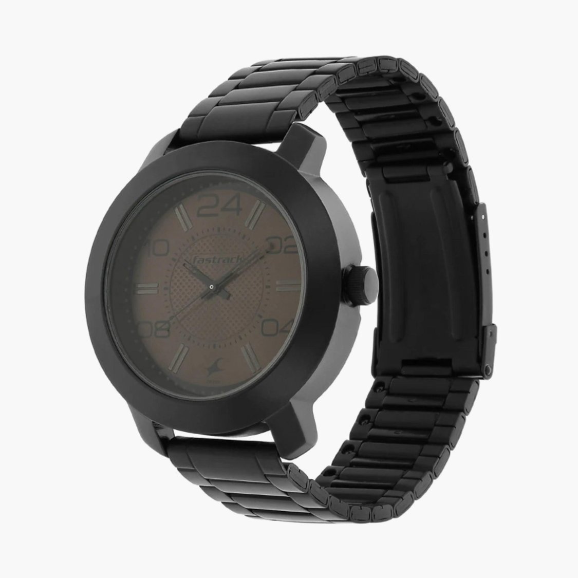 Buy FASTRACK Men Black Analog Watch with Stainless Steel Strap