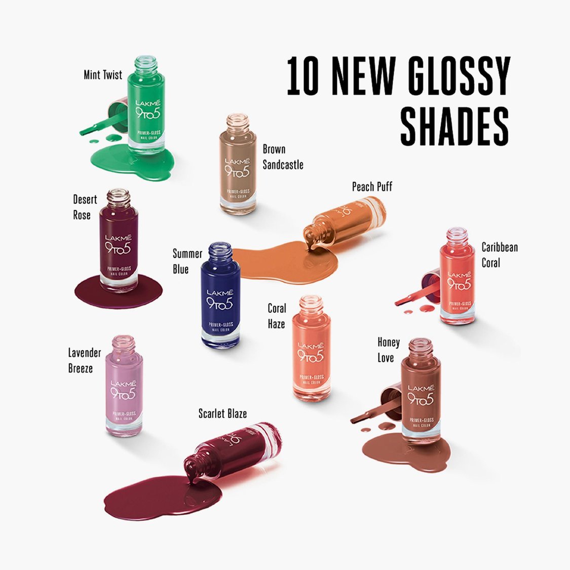 LAKME 9To5 Primer + Gloss Nail Colour-Desert Rose- 6 ml