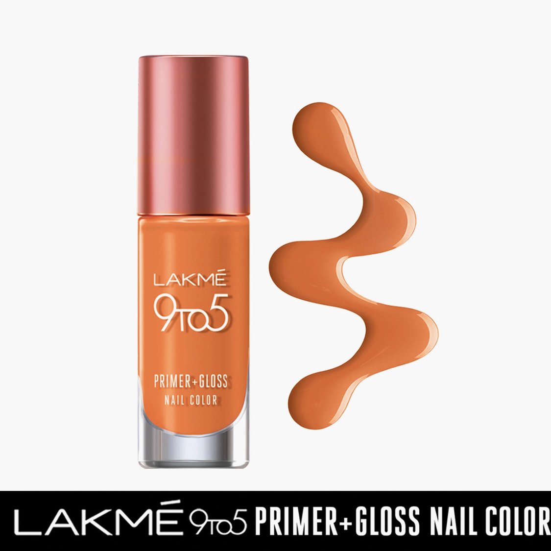 LAKME 9To5 Primer + Gloss Nail Colour- Peach Puff- 6ml