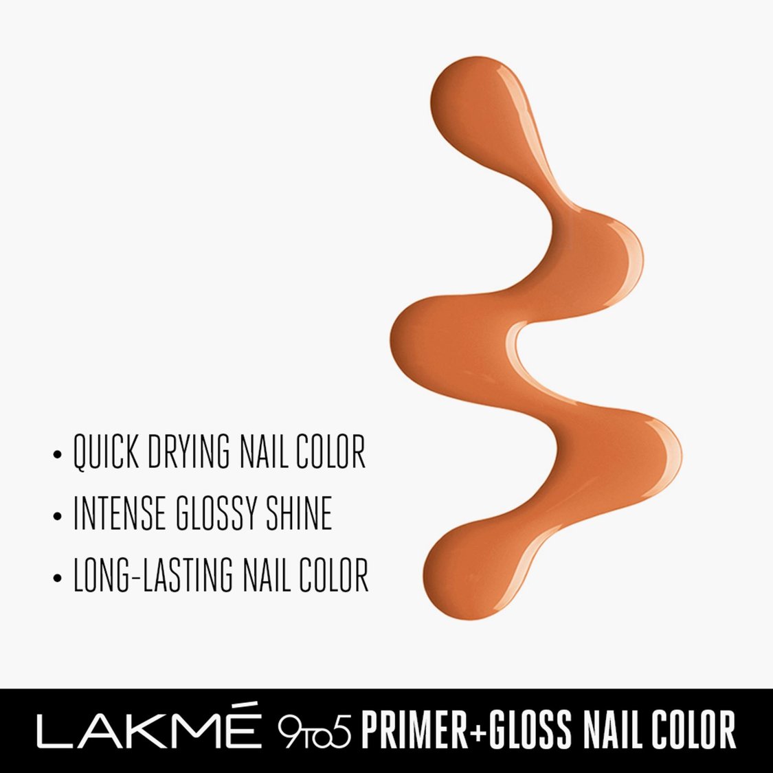 LAKME 9To5 Primer + Gloss Nail Colour- Peach Puff- 6ml