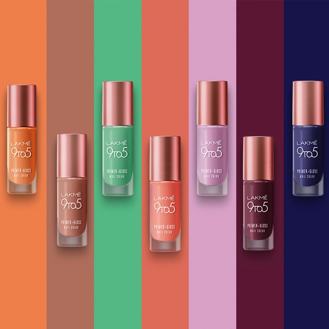 LAKME 9To5 Primer + Gloss Nail Colour- Peach Puff- 6ml