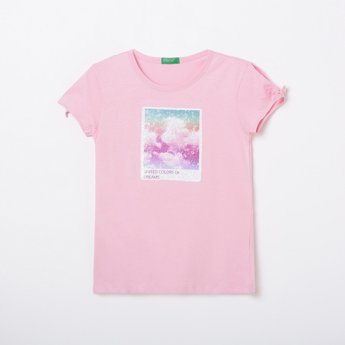 UNITED COLORS OF BENETTON Girls Sequinned Round Neck T-shirt