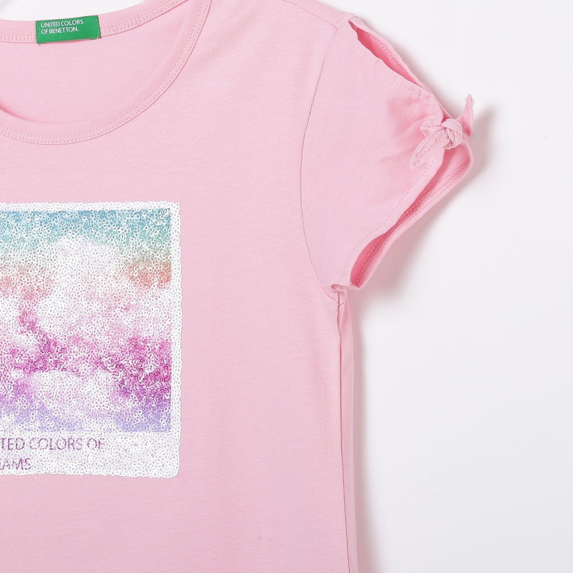UNITED COLORS OF BENETTON Girls Sequinned Round Neck T-shirt