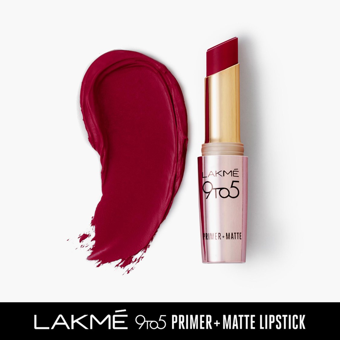 LAKME 9 To 5 Primer + Matte Lipstick- Burgundy Passion- 3.6g