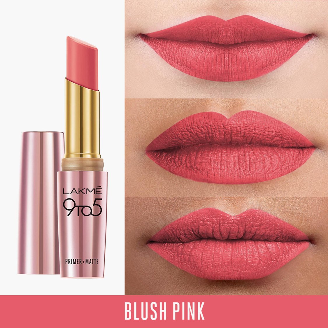 LAKME 9 To 5 Primer Matte Lipstick- Blush Pink- 3.6g