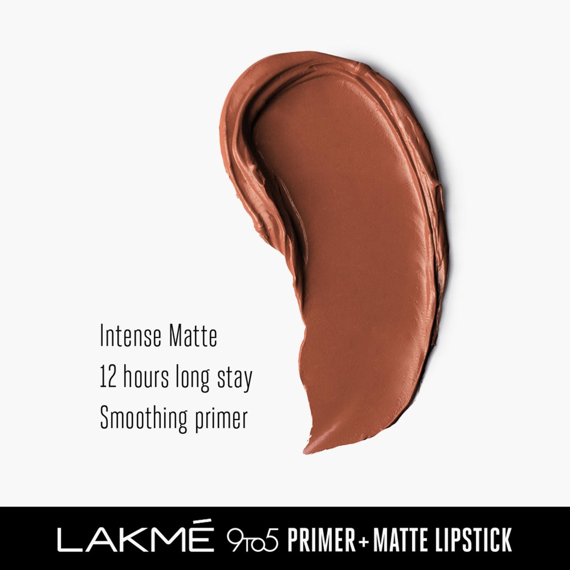 LAKME 9 To 5 Primer + Matte Lipstick- Rustic Brown- 3.6g