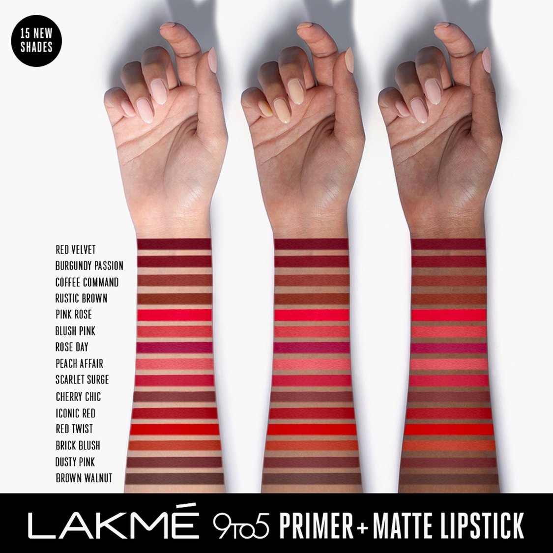 LAKME 9 To 5 Primer + Matte Lipstick- Rustic Brown- 3.6g