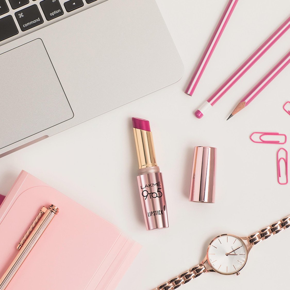 LAKME 9 To 5 Primer + Matte Lipstick- Rustic Brown- 3.6g