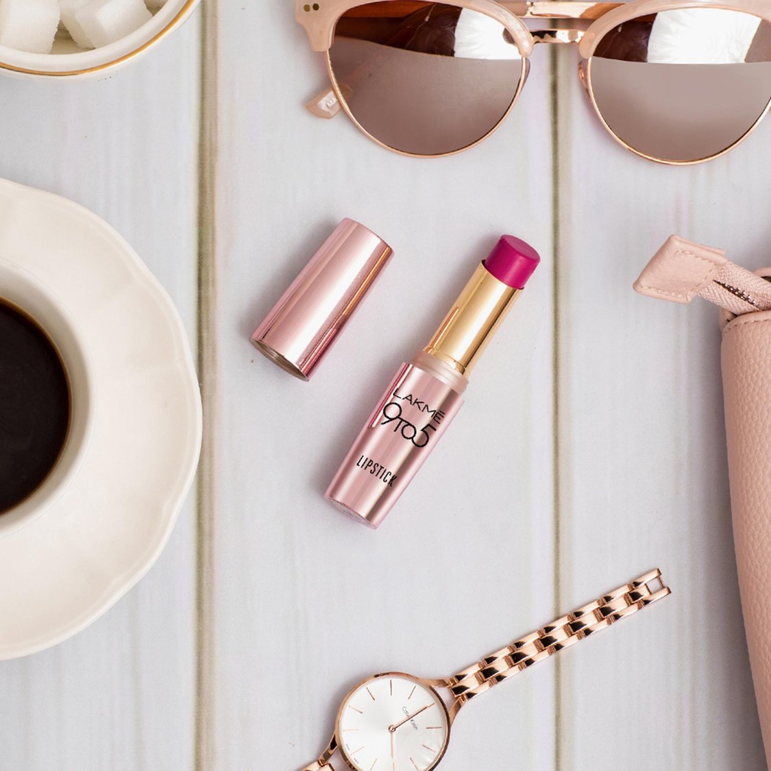 LAKME 9 To 5 Primer + Matte Lipstick- Rustic Brown- 3.6g