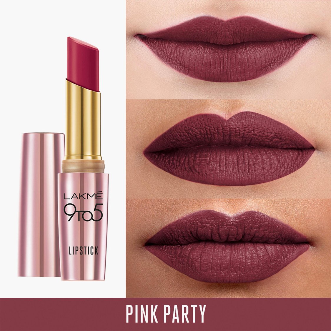 LAKME 9To5 Primer + Matte Lip Color - Pink Party - 3.6g
