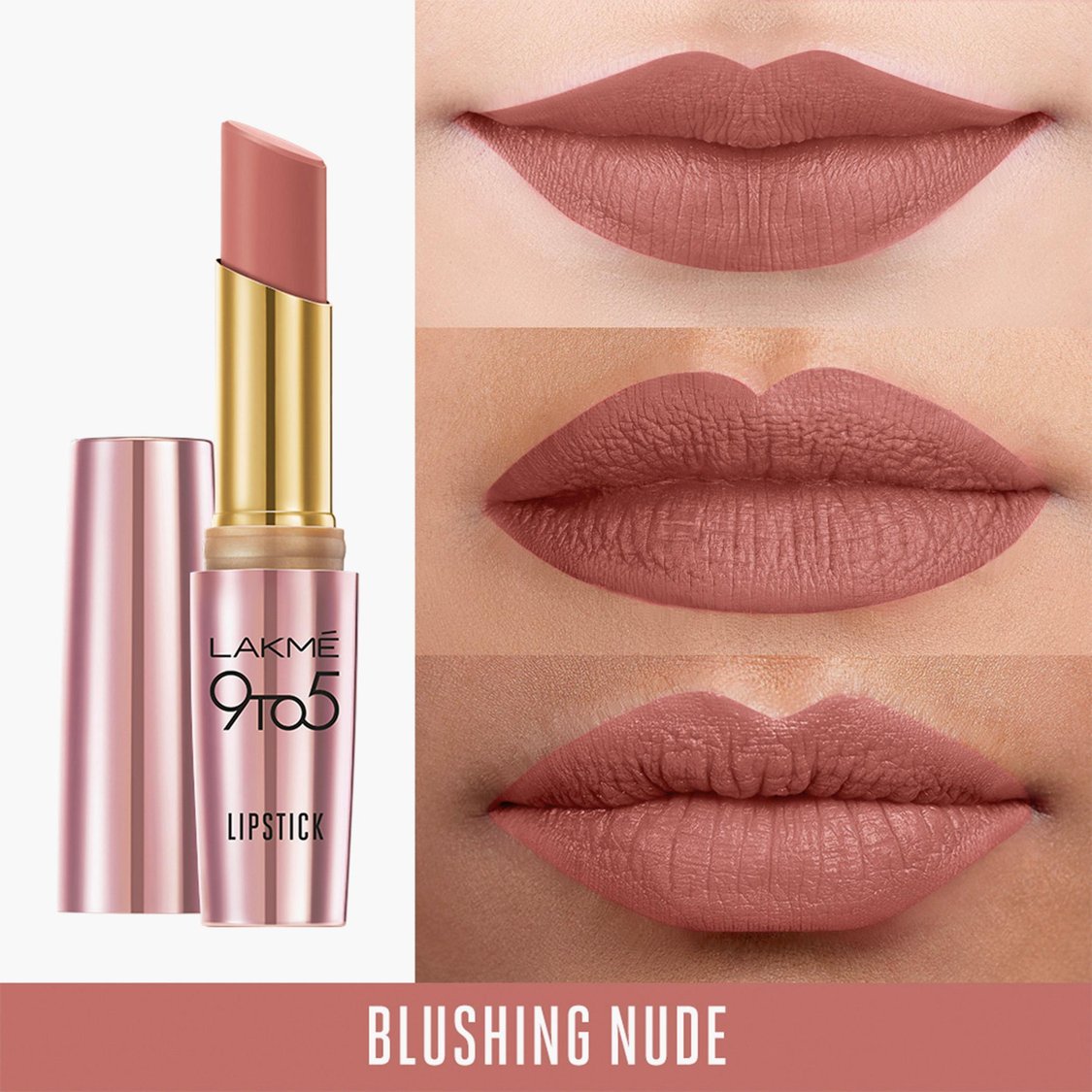 LAKME 9To5 Primer + Matte Lip Color - Blushing Nude - 3.6g