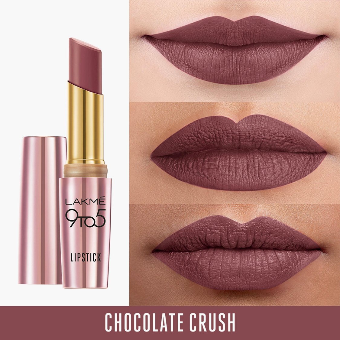 LAKME 9TO5 Primer + Matte Lip Lipstick - MB1 Chocolate Crush - 3.6 g