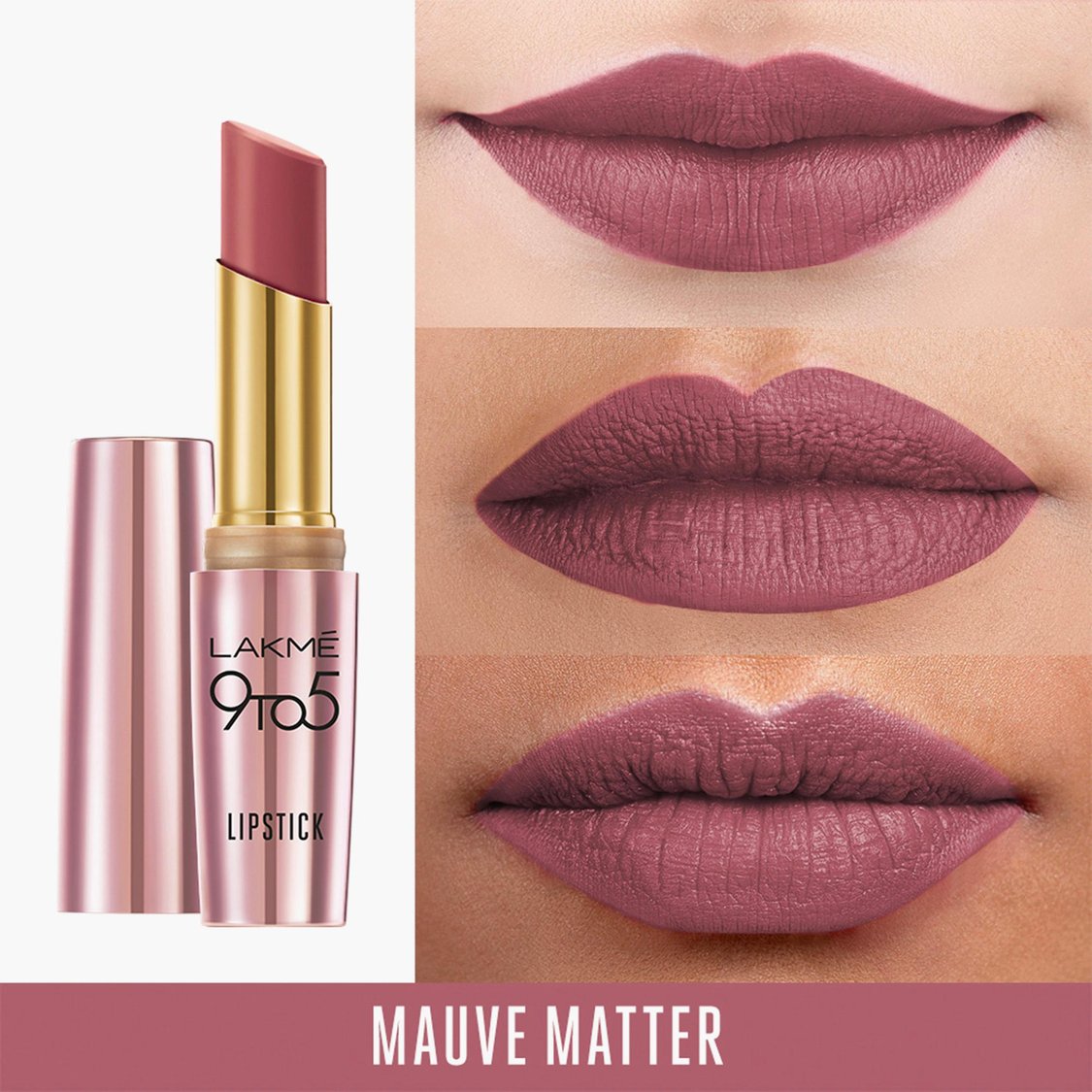 LAKME 9TO5 Primer + Matte Lipstick - MM1 Mauve Matter - 3.6 g