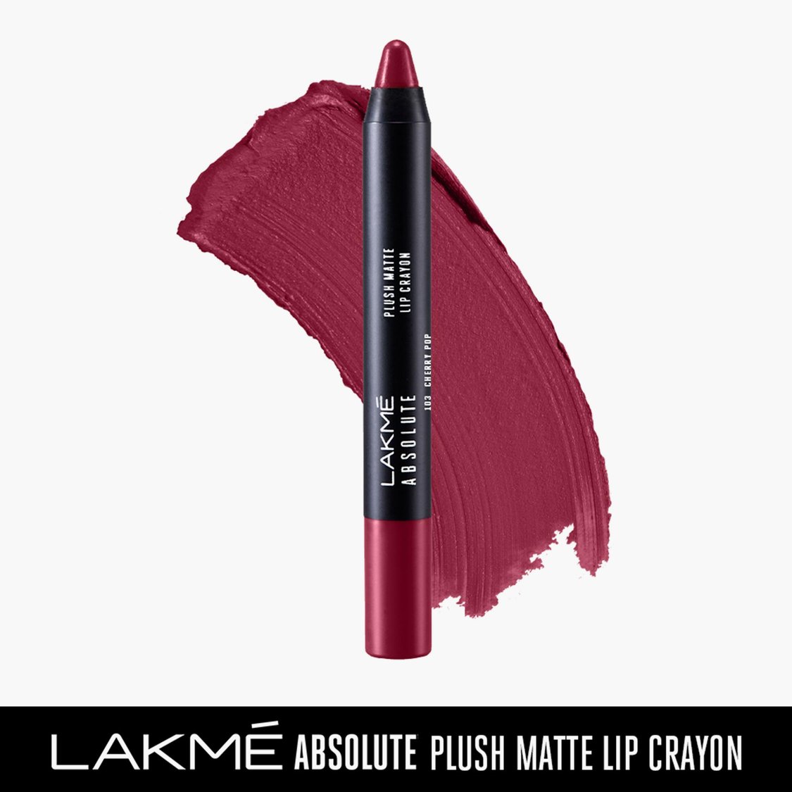 LAKME Absolute Plush Matte Lip Crayon- 103 Cherry Pop- 2.8g