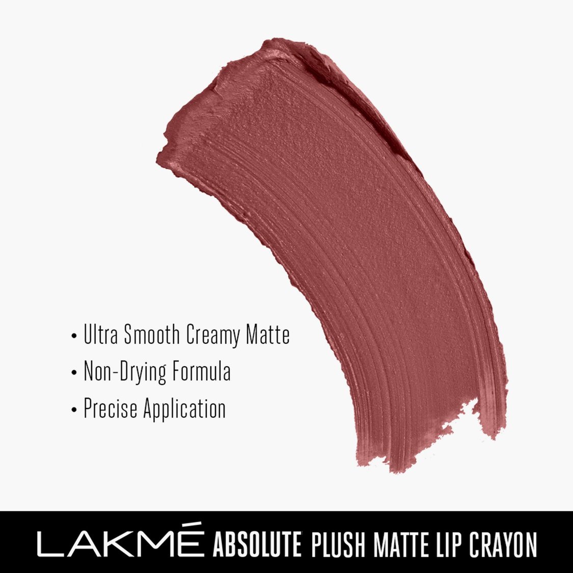 LAKME Absolute Plush Matte Lip Crayon- 302 Roasted Almond- 2.8g
