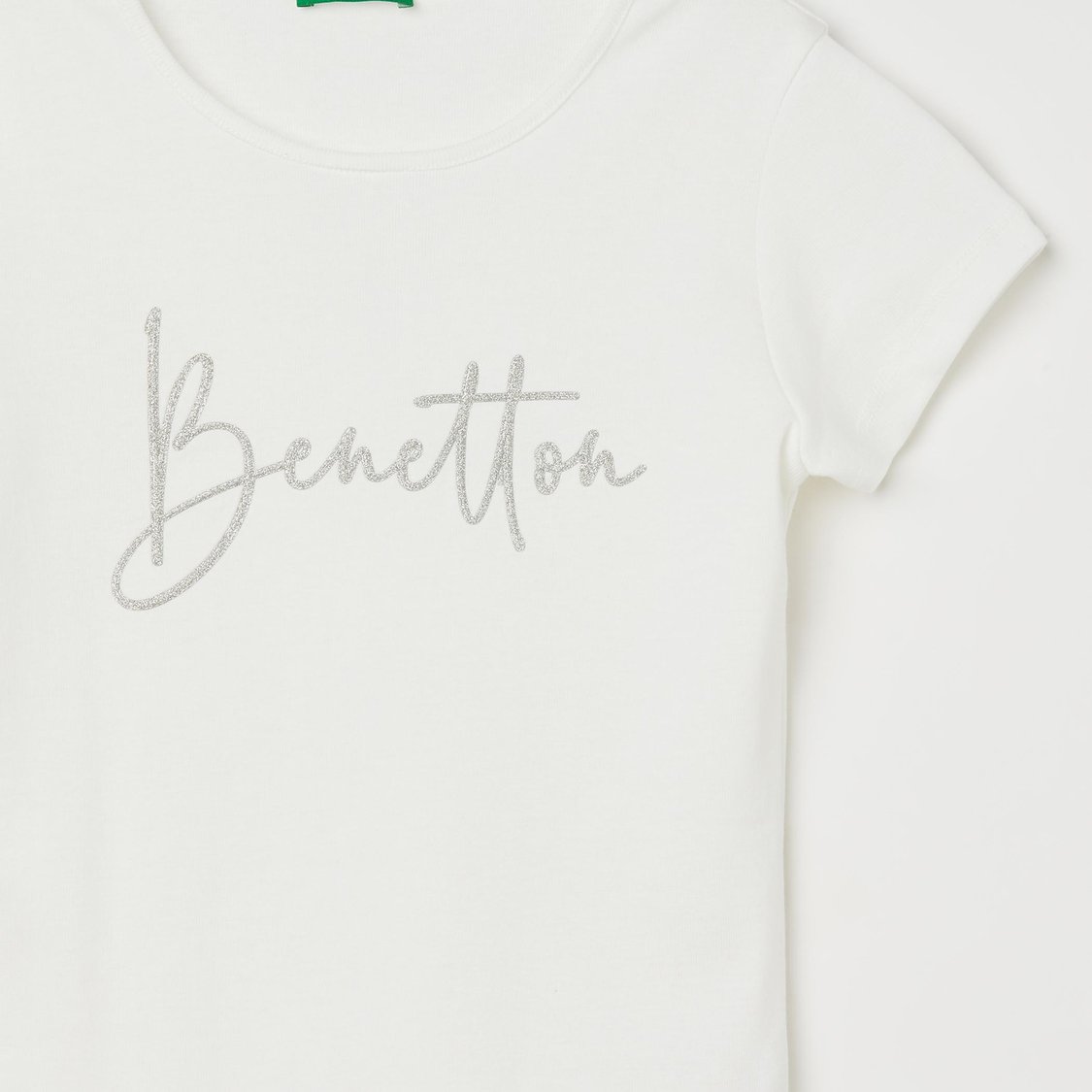 UNITED COLORS OF BENETTON Girls Typographic Print Round Neck T-shirt