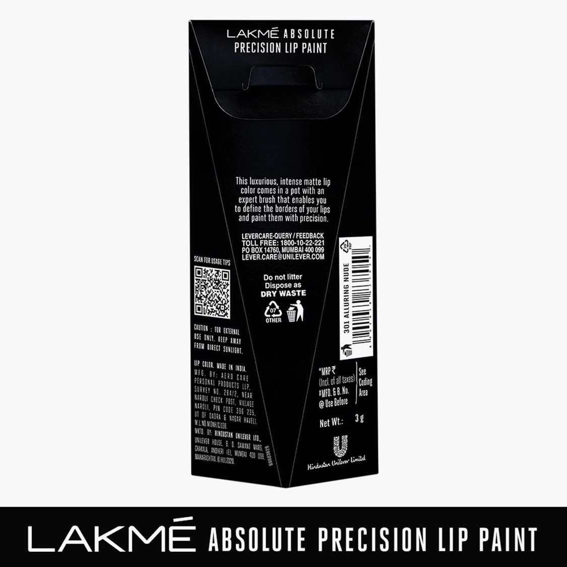 LAKME Absolute Precision Lip Paint- Alluring Nude- 3g