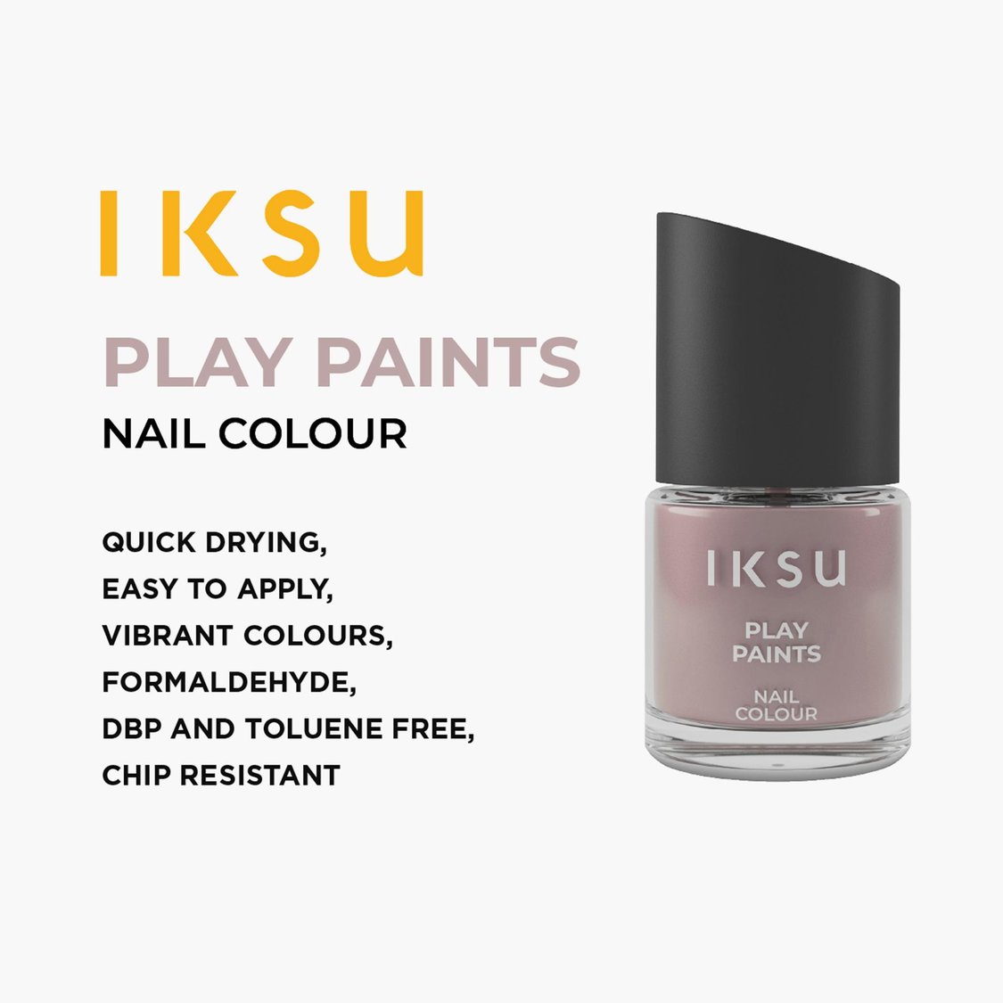IKSU Play Paints Nail Colour - Bare It Brown - 8ml