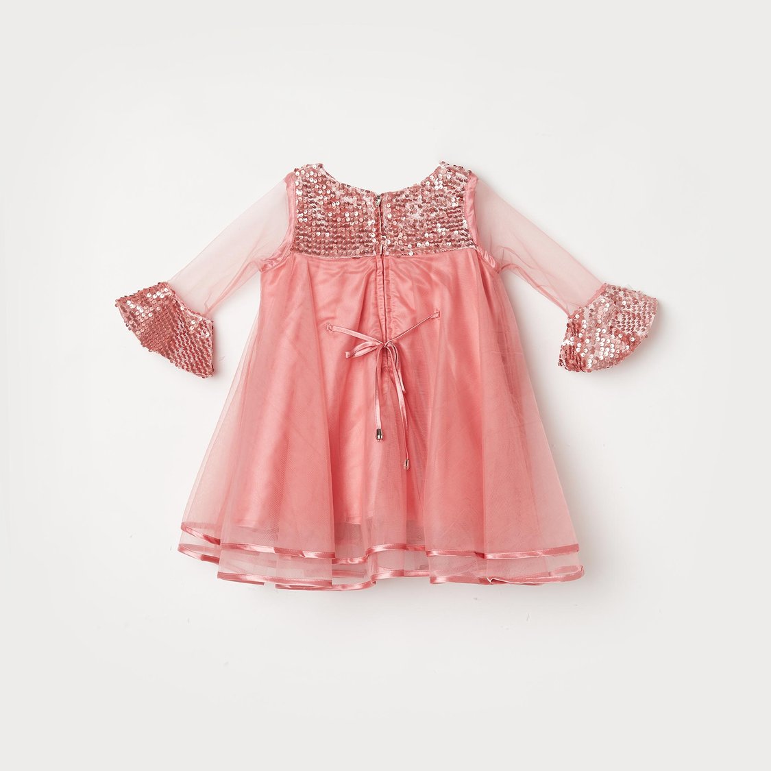 PEPPERMINT Girls Embellished Bell Sleeves Dress