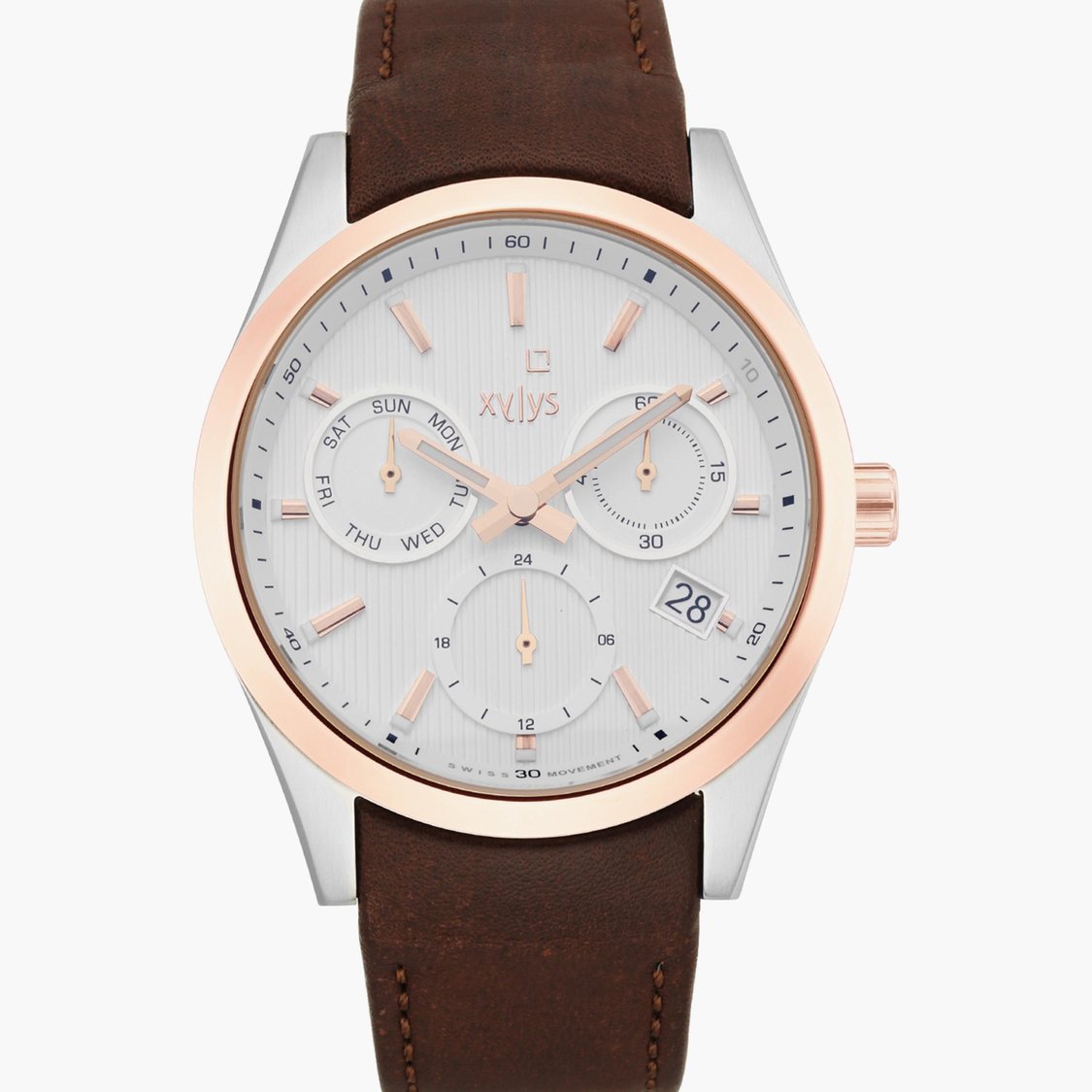 みる　0331 Buy XYLYS Men Multifunction Watch with Leather Strap - 40052KL01E