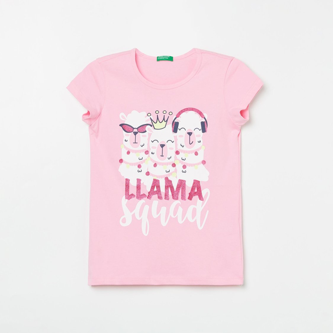 UNITED COLORS OF BENETTON Girls Printed Round Neck T-shirt