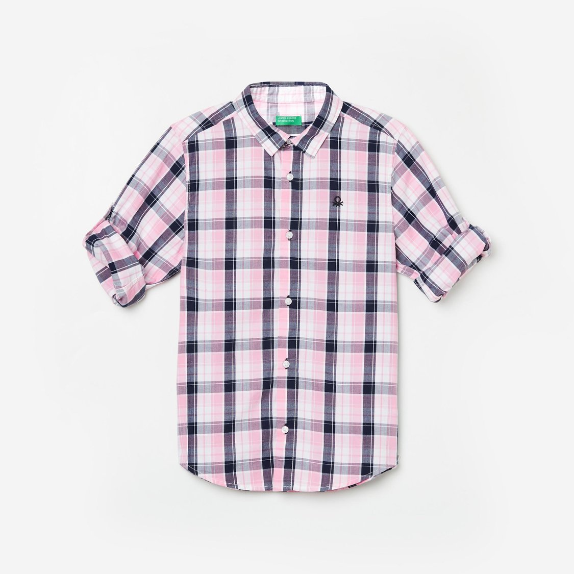 UNITED COLORS OF BENETTON Boys Checked Regular Fit Casual Shirt