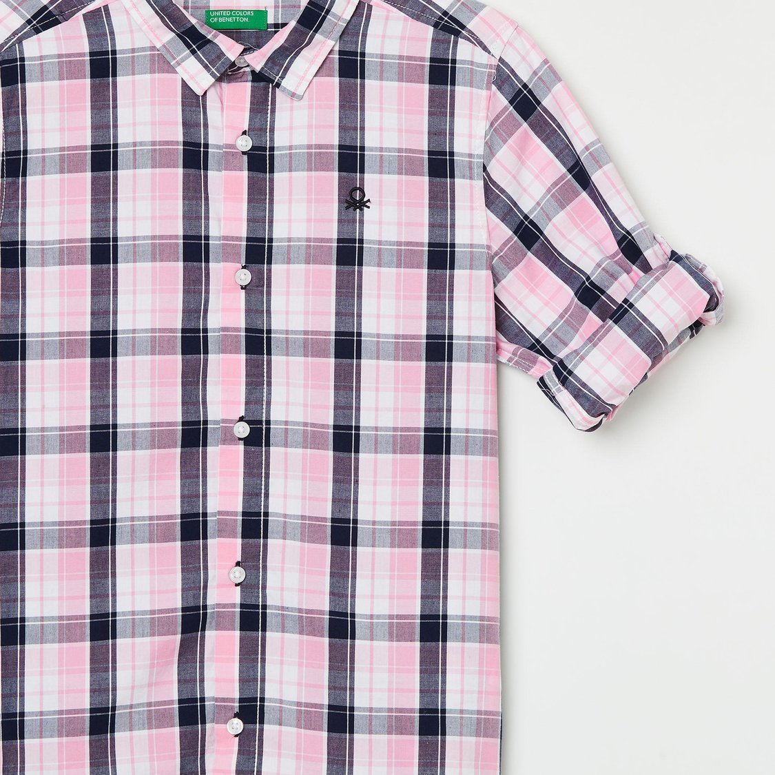 UNITED COLORS OF BENETTON Boys Checked Regular Fit Casual Shirt