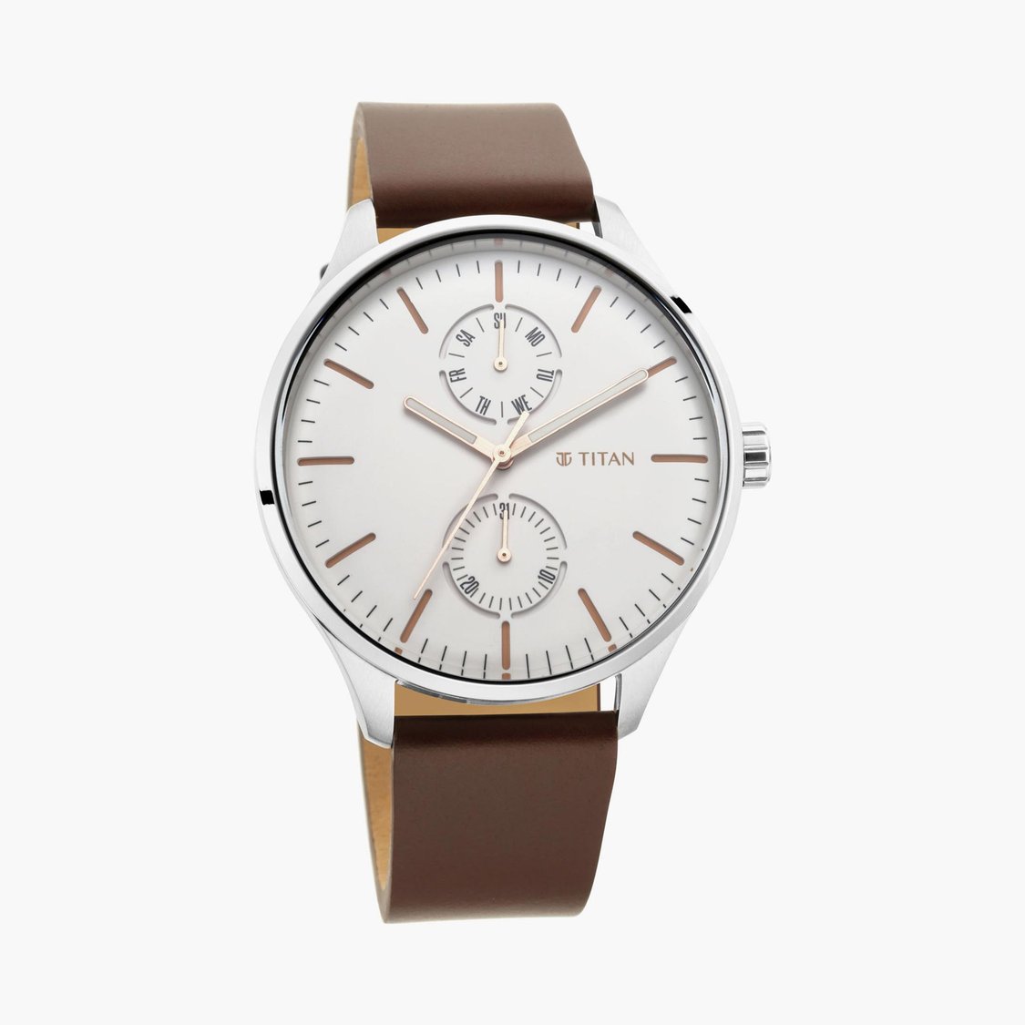 Titan Neo Titan White Dial Leather Strap Watch TITAN Men Analog