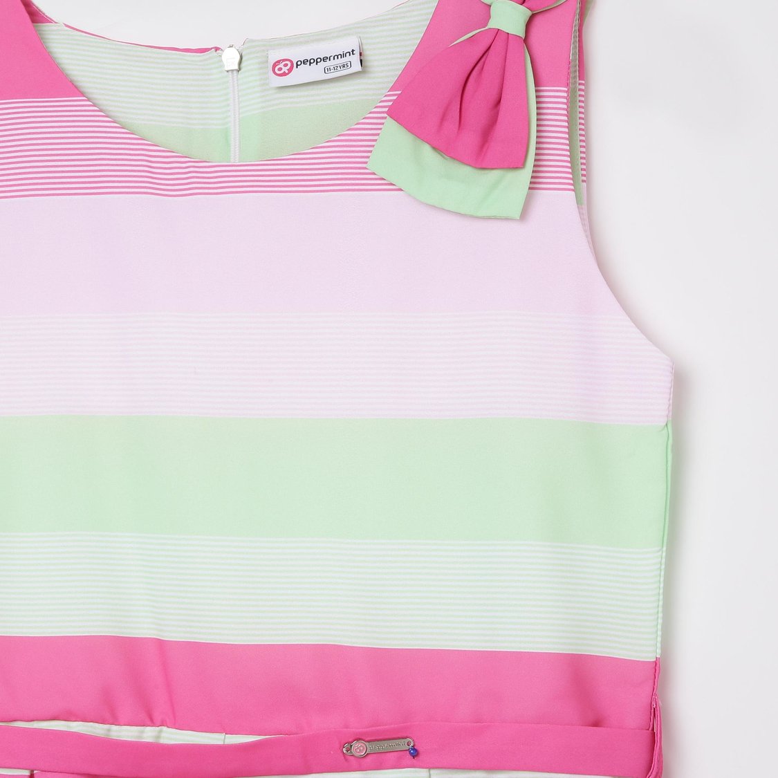 PEPPERMINT Girls Colourblocked Woven A-Line Dress